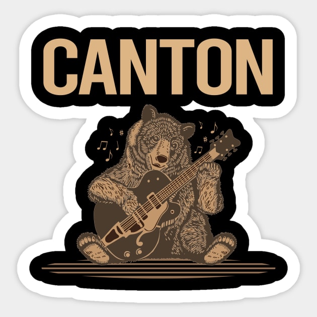 Brown Bear Guitar Canton Sticker by rosenbaumquinton52